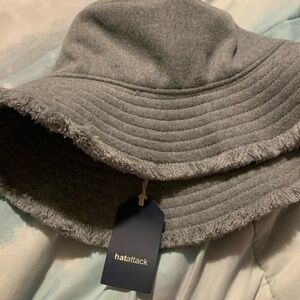 Hat Attack Frayed Edge Bucket Hat light grey gray